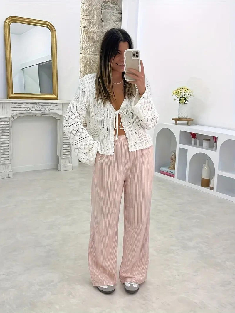 Hollow Knit V-Neck Vest