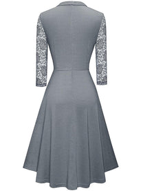 Hollow Lace Dress For Women - Elegant Polyester Outfit