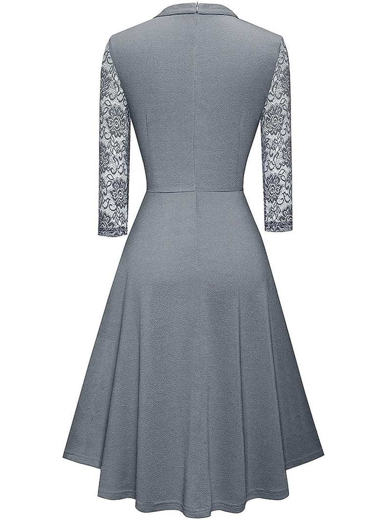 Hollow Lace Dress For Women - Elegant Polyester Outfit