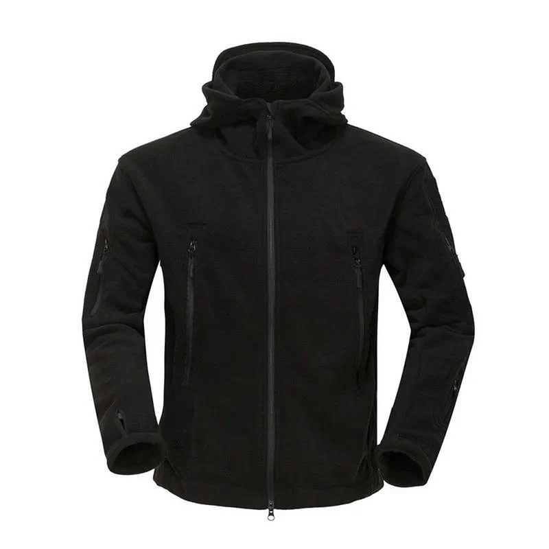 Hooded Fleece Jacket With Full Zip For Men