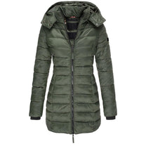 Hooded Insulated Winter Jacket With Zipper Closure