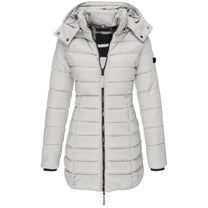 Hooded Insulated Winter Jacket With Zipper Closure