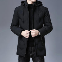 Hooded Mid-Length Coat For Men