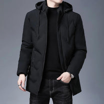 Hooded Mid-Length Coat For Men