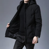 Hooded Mid-Length Coat For Men