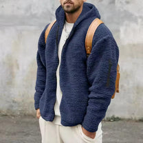 Hooded Oversized Fleece Zip Coat