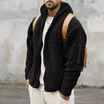 Hooded Oversized Fleece Zip Coat