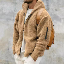 Hooded Oversized Fleece Zip Coat