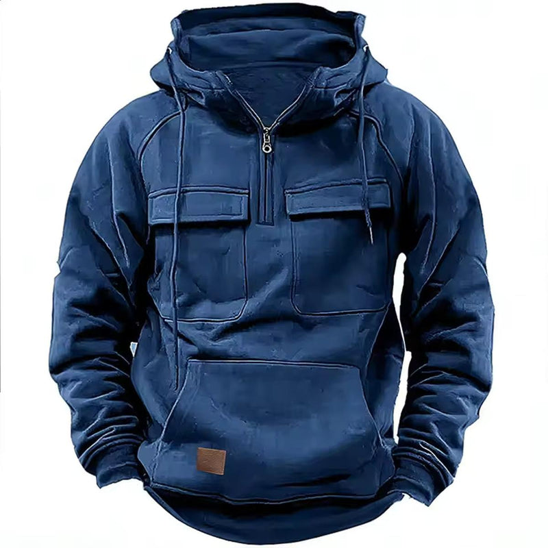 Hooded PU Leather Jacket For Men