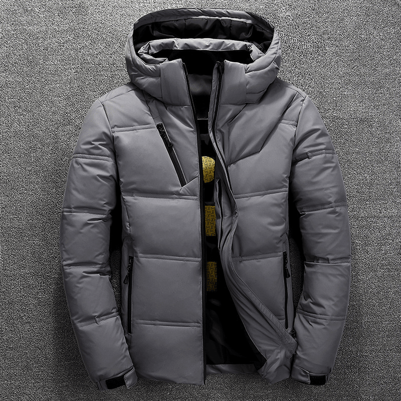 Hooded Quilted Puffer Jacket For Men
