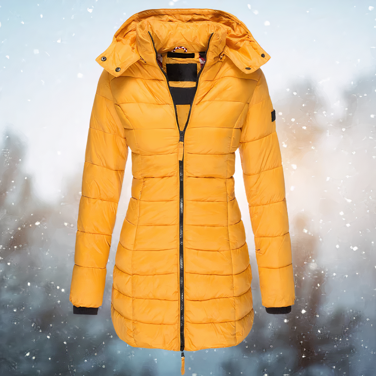 Hooded Winter Parka With Mid-Length Design