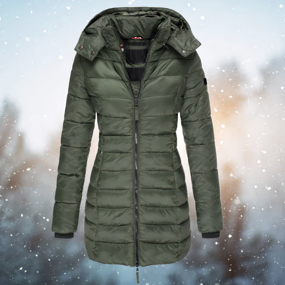 Hooded Winter Parka With Mid-Length Design