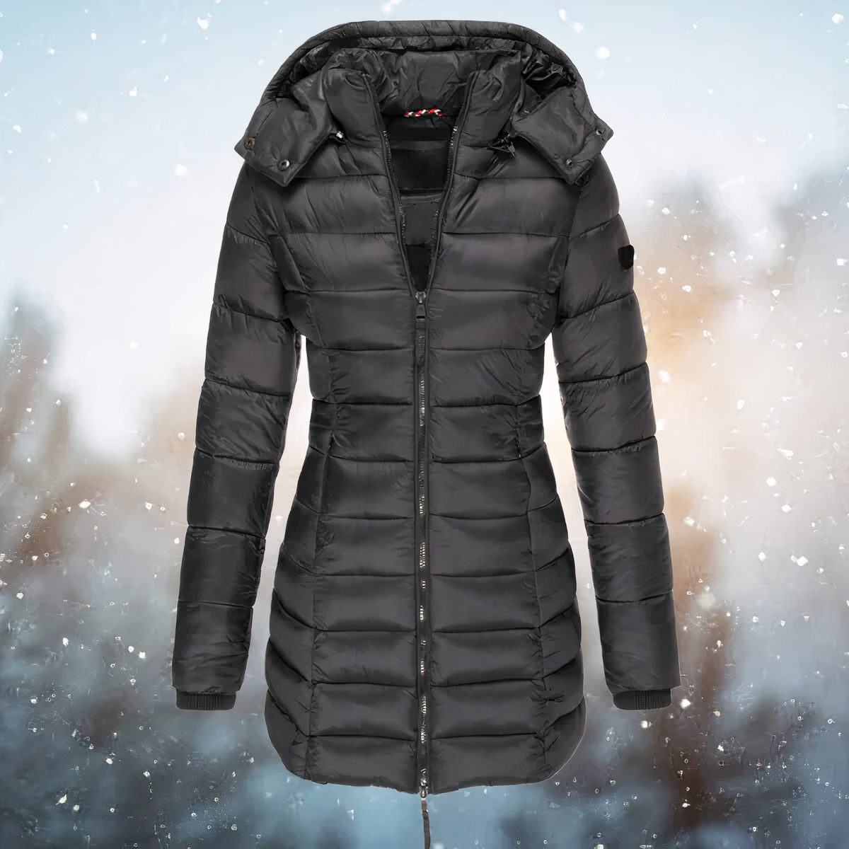 Hooded Winter Parka With Mid-Length Design