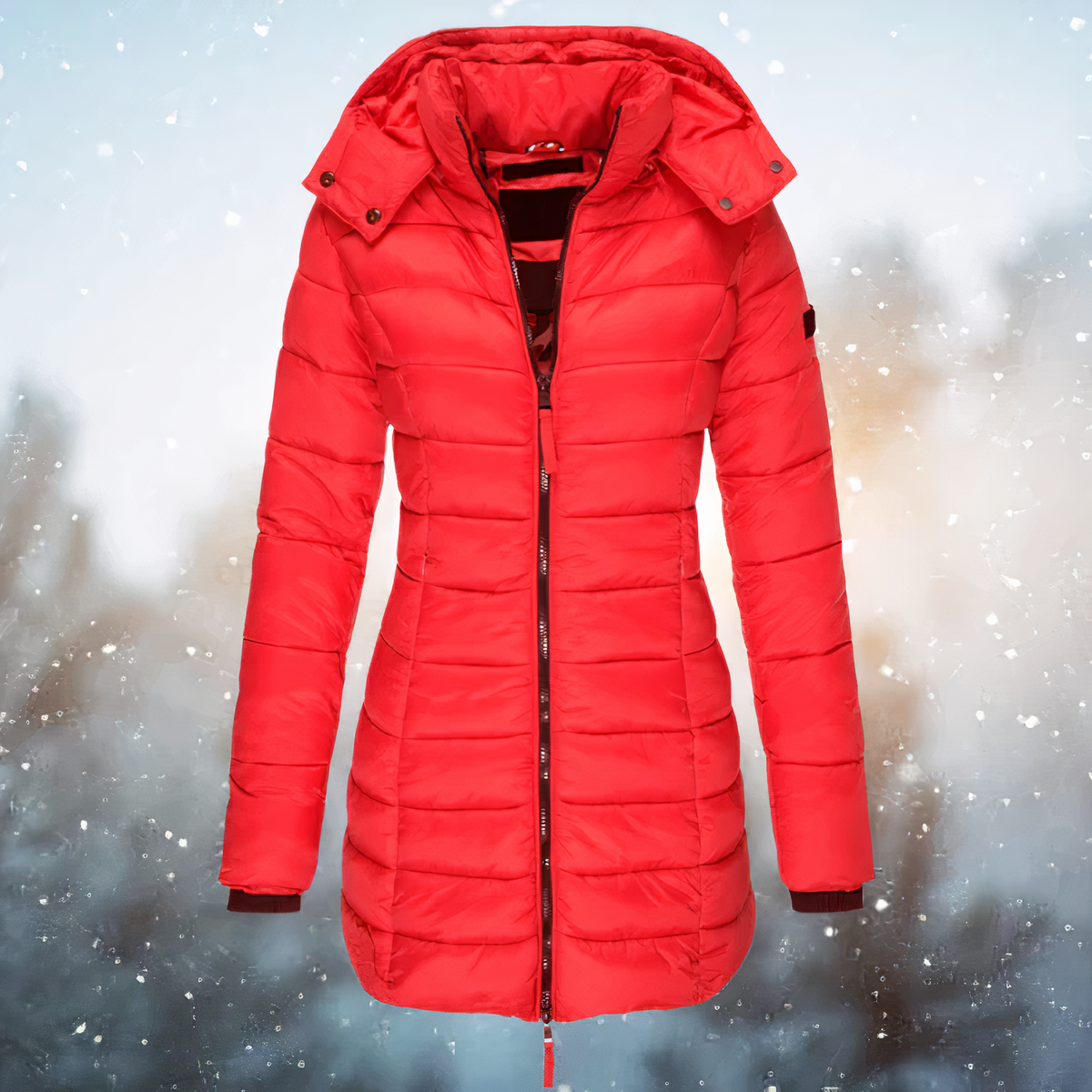 Hooded Winter Parka With Mid-Length Design