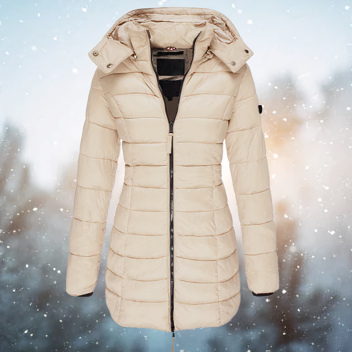 Hooded Winter Parka With Mid-Length Design