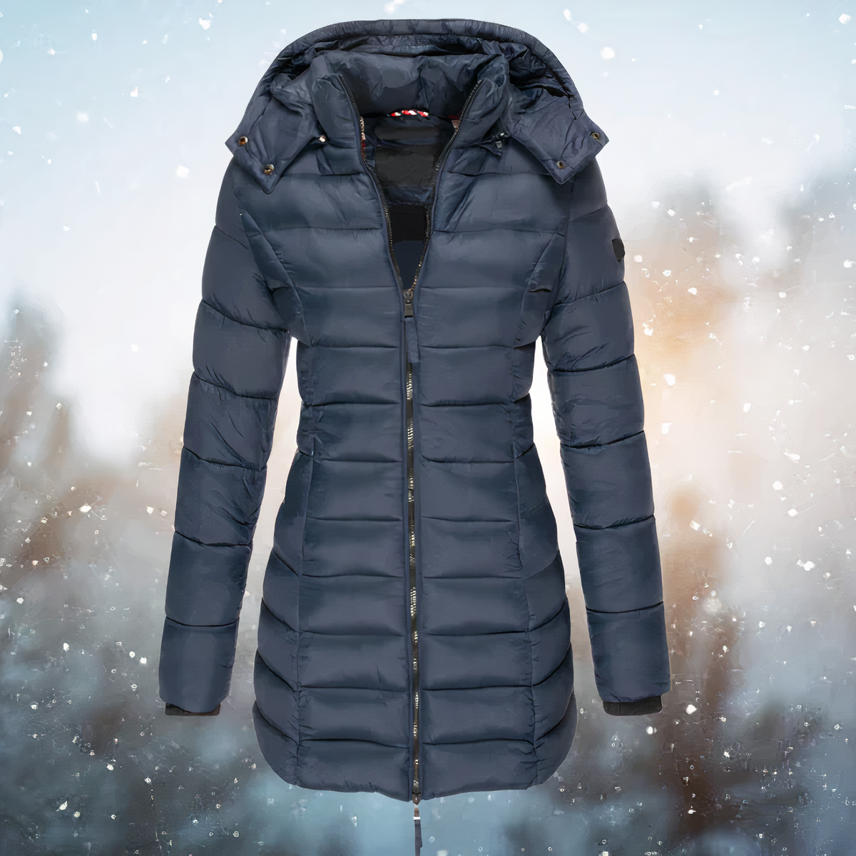 Hooded Winter Parka With Mid-Length Design