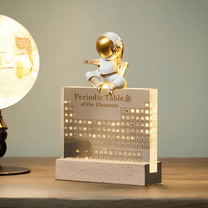 Illuminated Periodic Table With Real Elements
