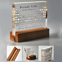 Illuminated Periodic Table With Real Elements