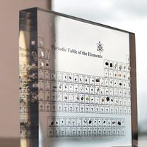 Illuminated Periodic Table With Real Elements
