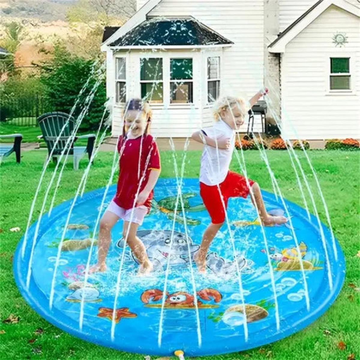 Inflatable Water Play Mat For Kids With Sprinklers
