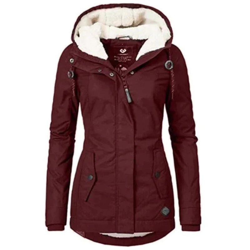 Insulated Hooded Winter Coat For Women, Waterproof And Breathable