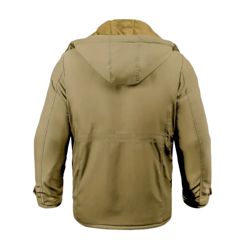 Insulated Men&#39;s Winter Jacket With Hood And Plush Lining