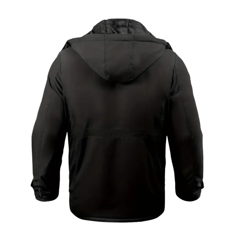 Insulated Men&#39;s Winter Jacket With Hood And Plush Lining