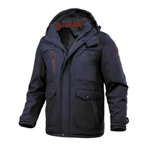 Insulated Men&#39;s Winter Jacket With Hood And Plush Lining
