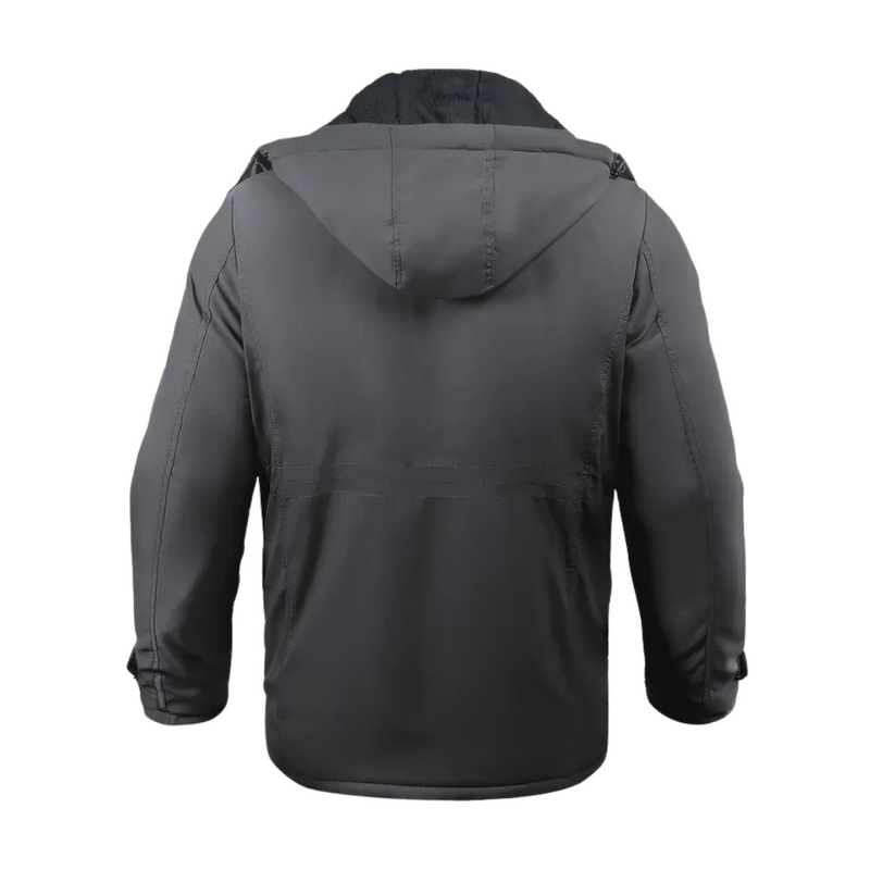 Insulated Men&#39;s Winter Jacket With Hood And Plush Lining