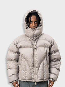 Insulated Padded Jacket With Hood For Extreme Cold Weather