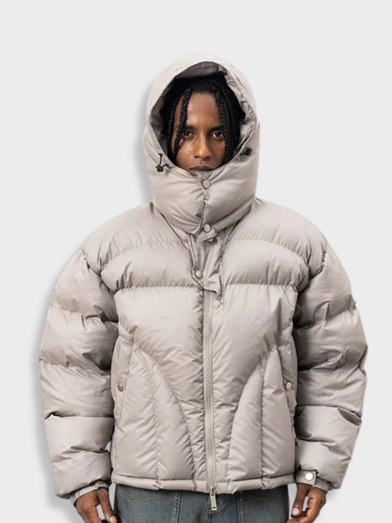 Insulated Padded Jacket With Hood For Extreme Cold Weather
