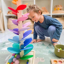 Interactive Rainbow Marble Tower For Kids
