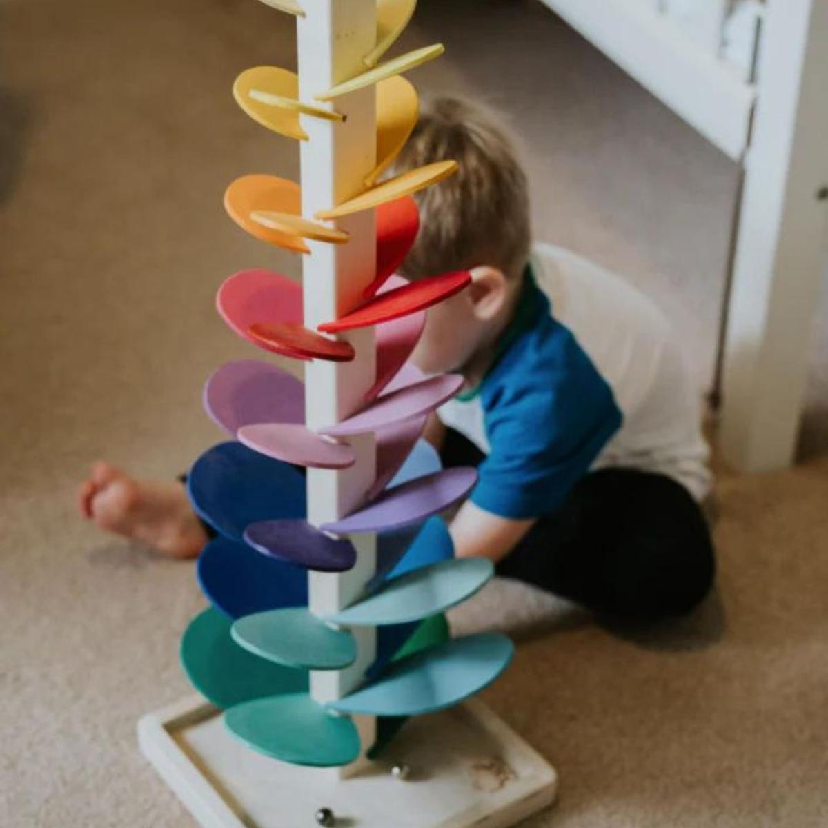 Interactive Rainbow Marble Tower For Kids