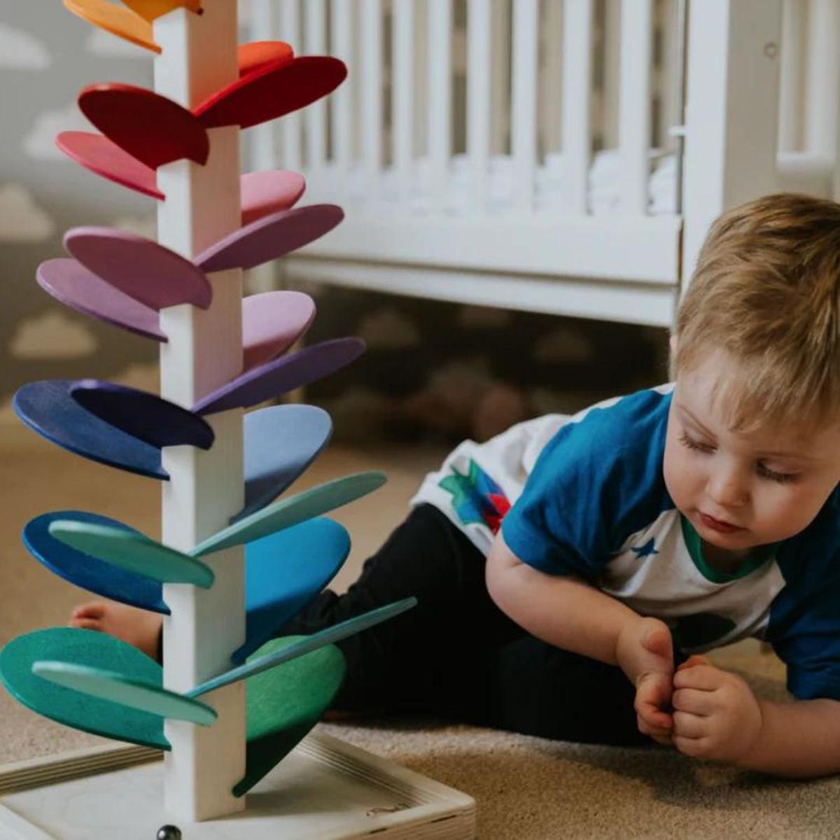 Interactive Rainbow Marble Tower For Kids
