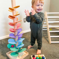 Interactive Rainbow Marble Tower For Kids