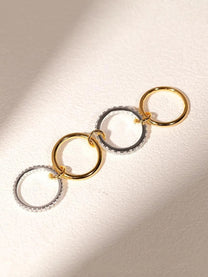 Interlocking Rings with Full Stone Setting