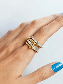 Interlocking Rings with Full Stone Setting