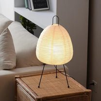 Japanese Rice Paper LED Table Lamp With Tripod Base