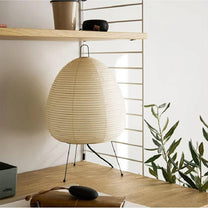 Japanese Rice Paper LED Table Lamp With Tripod Base