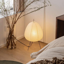 Japanese Rice Paper LED Table Lamp With Tripod Base