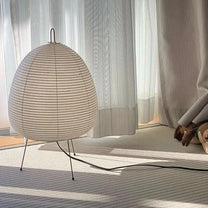 Japanese Rice Paper LED Table Lamp With Tripod Base