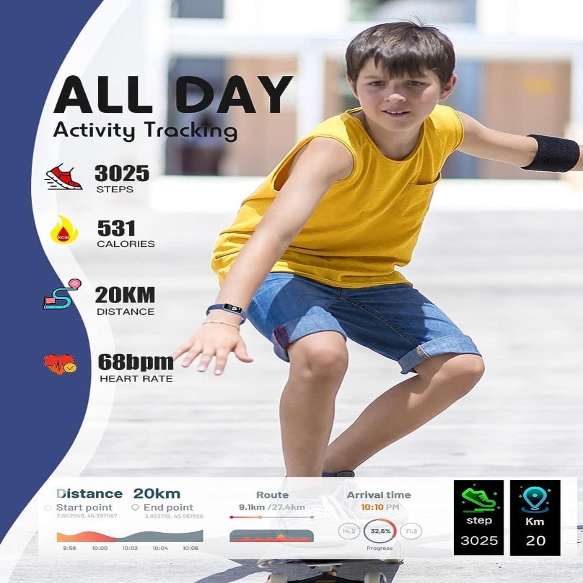Kids Fitness Activity Tracker Watch With Health Monitoring