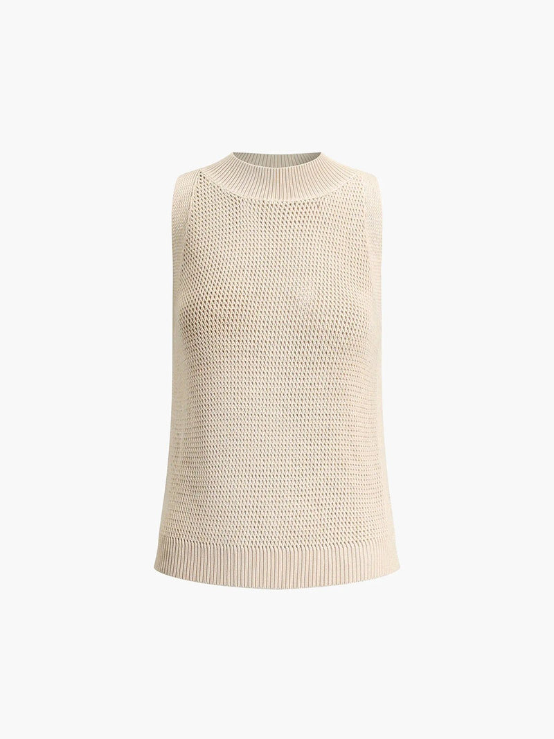 Knit Hollow Sleeveless Tank Top