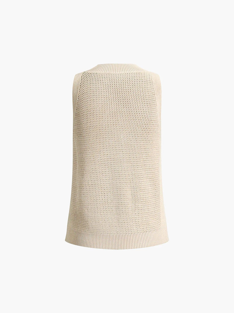 Knit Hollow Sleeveless Tank Top