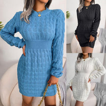 Knitted Sexy V-Neck Dress