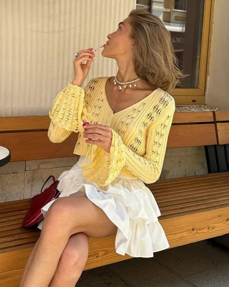 Knitted Summer Cropped Cardigan