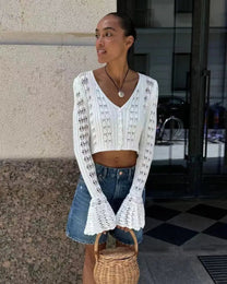 Knitted Summer Cropped Cardigan