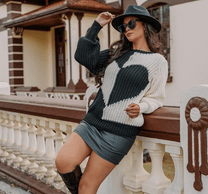 Knitted Sweater Cozy Fashionable Design
