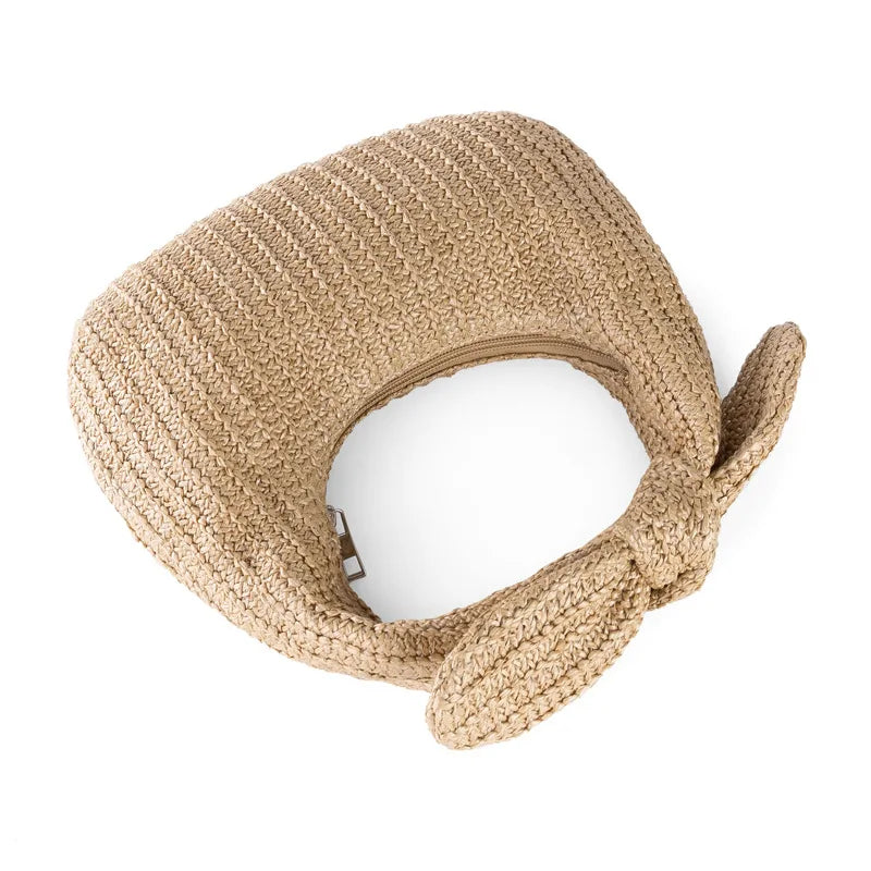 Knot Detail Straw Bag