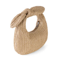 Knot Detail Straw Bag